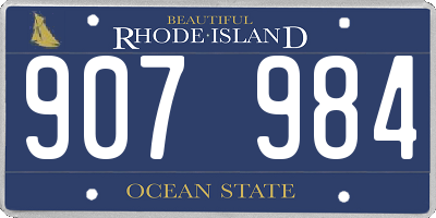 RI license plate 907984