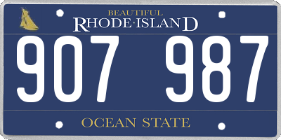 RI license plate 907987