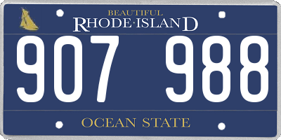 RI license plate 907988