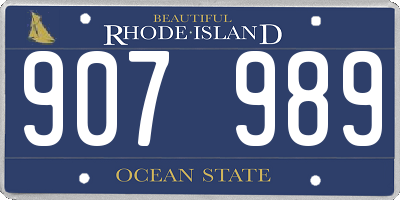 RI license plate 907989