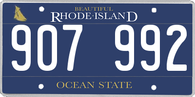 RI license plate 907992