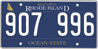 RI license plate 907996