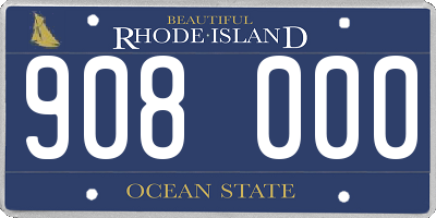 RI license plate 908000