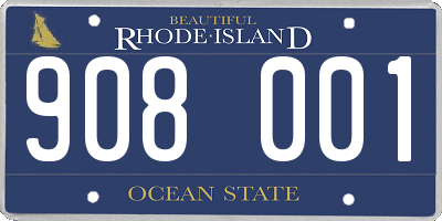 RI license plate 908001