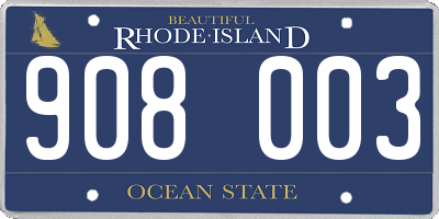 RI license plate 908003