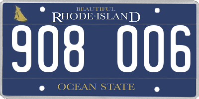 RI license plate 908006
