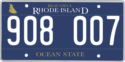 RI license plate 908007
