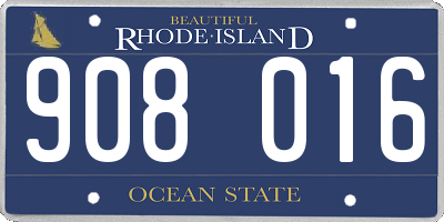RI license plate 908016