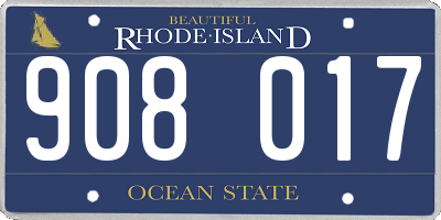 RI license plate 908017