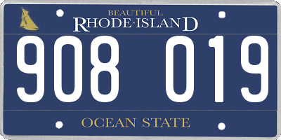 RI license plate 908019