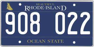 RI license plate 908022