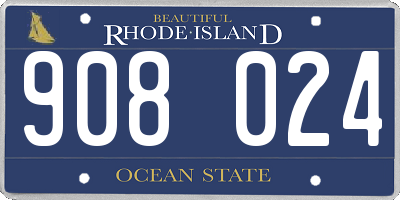 RI license plate 908024