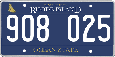 RI license plate 908025