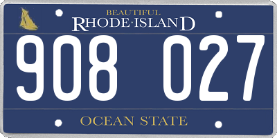 RI license plate 908027
