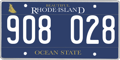 RI license plate 908028