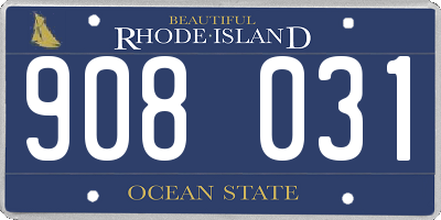 RI license plate 908031