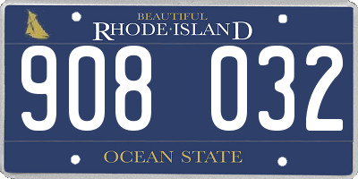 RI license plate 908032