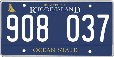 RI license plate 908037