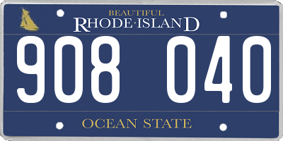RI license plate 908040