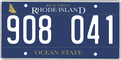 RI license plate 908041