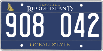 RI license plate 908042
