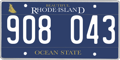 RI license plate 908043