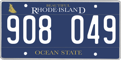 RI license plate 908049