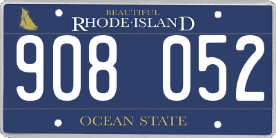 RI license plate 908052