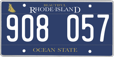 RI license plate 908057