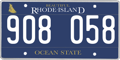 RI license plate 908058