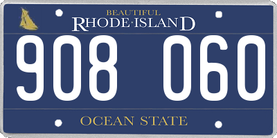RI license plate 908060