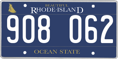 RI license plate 908062