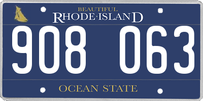 RI license plate 908063