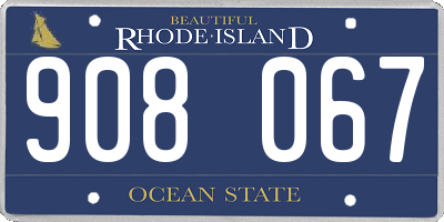 RI license plate 908067