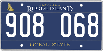 RI license plate 908068