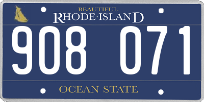 RI license plate 908071