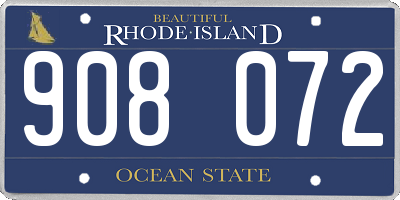 RI license plate 908072
