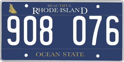 RI license plate 908076