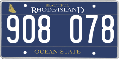 RI license plate 908078