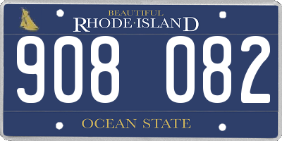 RI license plate 908082