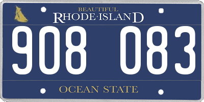 RI license plate 908083