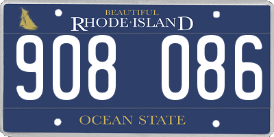 RI license plate 908086
