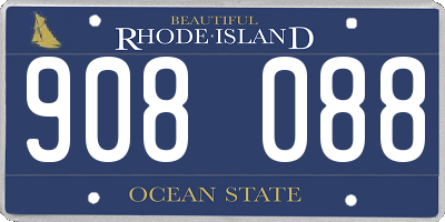 RI license plate 908088