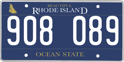 RI license plate 908089