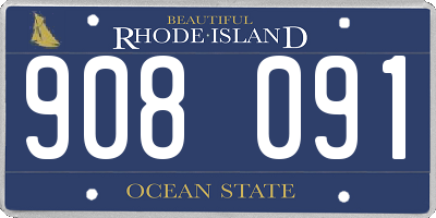 RI license plate 908091