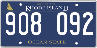 RI license plate 908092