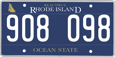 RI license plate 908098