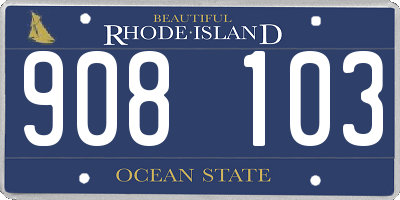 RI license plate 908103