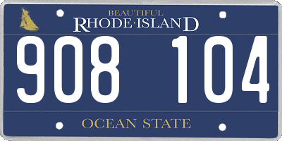 RI license plate 908104