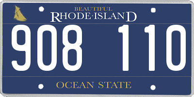 RI license plate 908110
